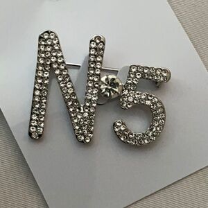 Silver Alloy Rhinestone Brooch